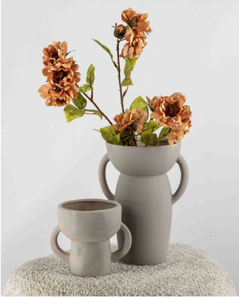 Vaas met oren - aardewerk - zand - Bloom of life