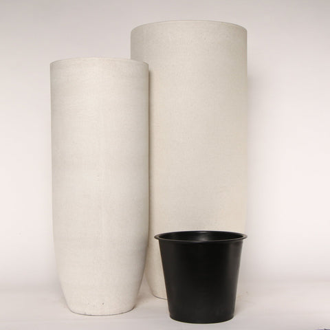 Sandy white - hoge bloempot - zand/wit - Bloom of life