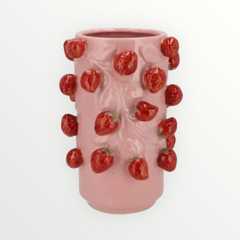Fruit vaas roze aardbei - Bloom of life