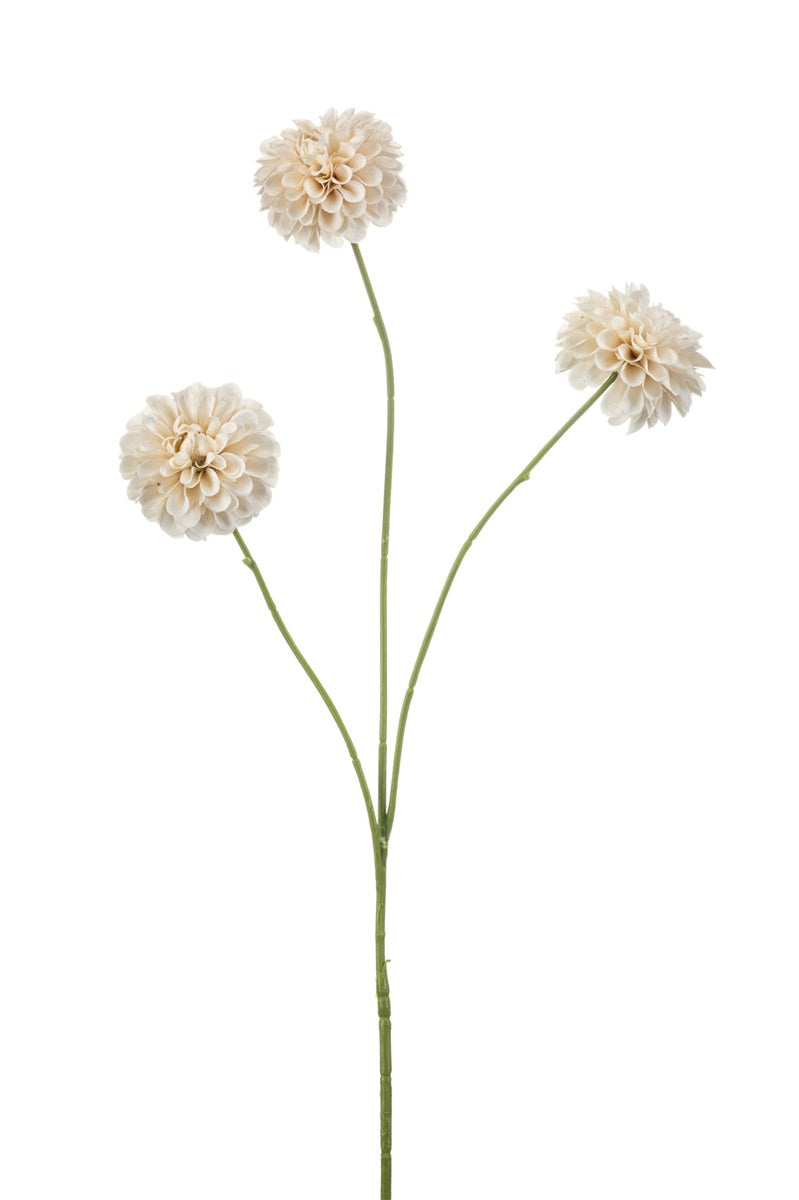 Zijden mini pompondahlia crème – 68 cm - Bloom of Life